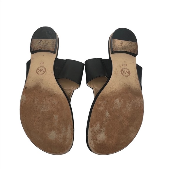 MICHAEL Michael Kors Women's Black Racquel T-Strap Logo Sandals Size 8 1/2 Women - Picture 7 of 8